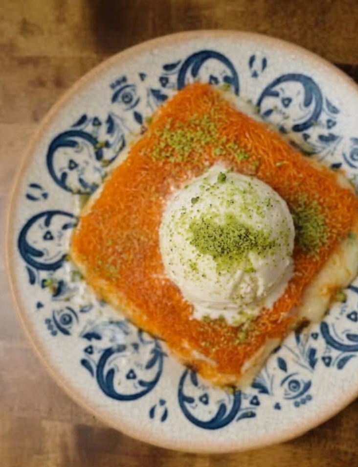 Kunafa with Ice Cream
